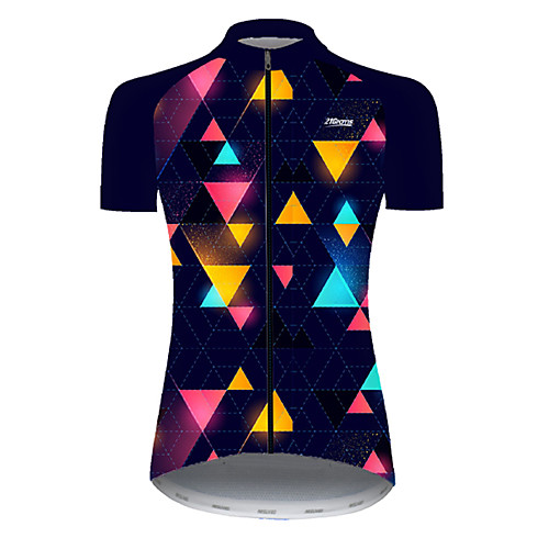 

21Grams Women's Short Sleeve Cycling Jersey Nylon Polyester Black / Red Plaid / Checkered 3D Gradient Bike Jersey Top Mountain Bike MTB Road Bike Cycling Breathable Quick Dry Ultraviolet Resistant