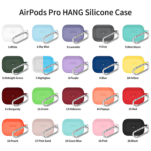 

Solid Color Earphone Case For Airpods Pro Silicone Hang Headphone Case