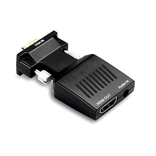 

VGA to HDMI Adapter QGeeM VGA to HDMI Adapter with Audio/1080p Video Output VGA to HDMI (Male to Female) Converter Dongle adaptador for Monitor Computer Laptop Projector VGA to HDMI Converter