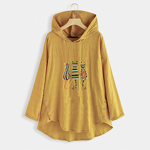 

Women's Hoodie Character Casual Blue Yellow M L XL XXL XXXL XXXXL XXXXXL