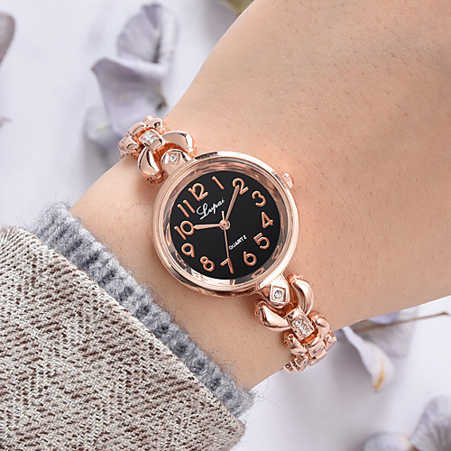 

Ladies Quartz Watches Elegant Fashion Silver Rose Gold Alloy Chinese Quartz GoldenBlack GoldenWhite Silver / Black New Design Casual Watch 1 pc Analog One Year Battery Life
