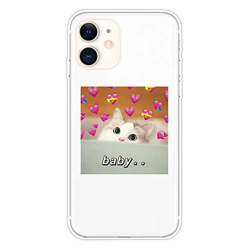 

Case For Apple iPhone 11 11 Pro 11 Pro Max XS XR XS Max 8 Plus 7 Plus 6S Plus 8 7 6 6s SE 5 5S Transparent Pattern Back Cover Baby Cat Soft TPU