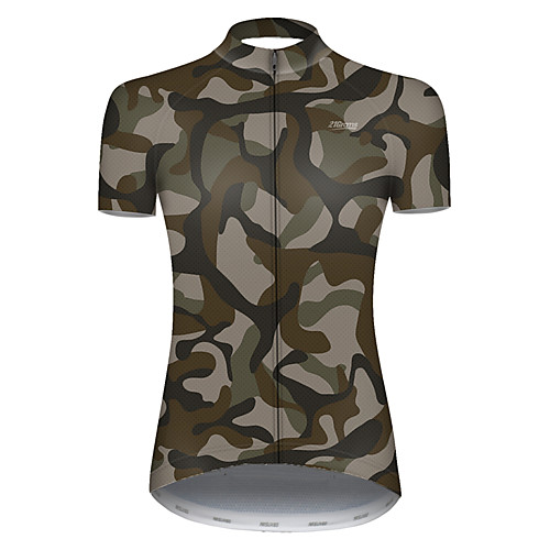 

21Grams Women's Short Sleeve Cycling Jersey Nylon Polyester Camouflage Patchwork Camo / Camouflage Bike Jersey Top Mountain Bike MTB Road Bike Cycling Breathable Quick Dry Ultraviolet Resistant Sports