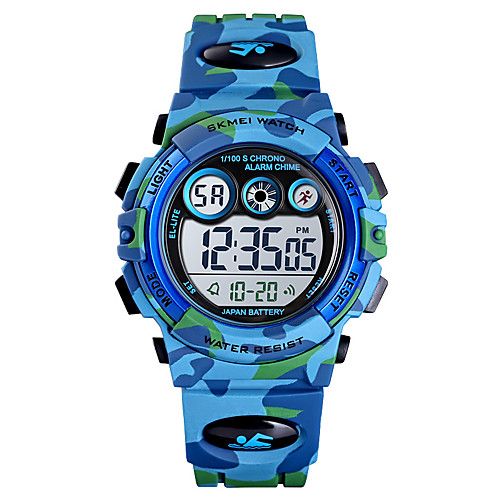 

SKMEI Kids Digital Watch Digital Sporty PU Leather Blue / Green / Navy 30 m Calendar / date / day Chronograph Alarm Clock Digital Outdoor - Blue Green Light Blue One Year Battery Life