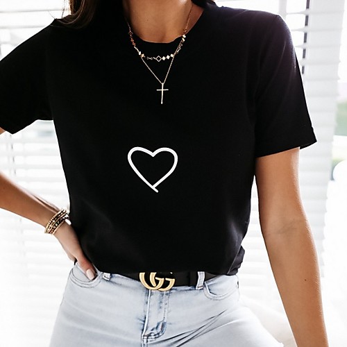 

Women's Geometric T-shirt Daily White / Black / Yellow