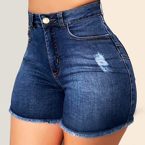 

Women's Basic Loose Chinos Shorts Pants - Solid Colored Blue S / M / L