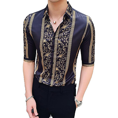 

Men's Graphic Print Shirt Sexy Street chic Daily Going out White / Black / Red