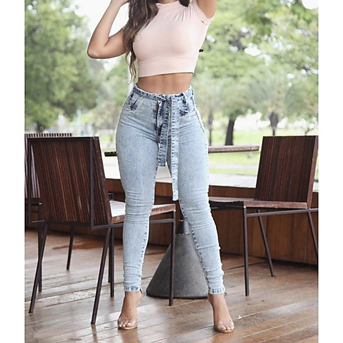 

Women's Basic Loose Cotton Jogger Pants - Solid Colored Light Blue S / M / L
