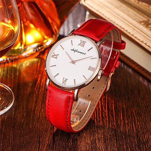 

Women's Sport Watch Minimalist Fashion Genuine Leather Japanese Quartz Golden / Brown GoldenBlack Red Water Resistant / Waterproof 30 m 1 pc Analog One Year Battery Life