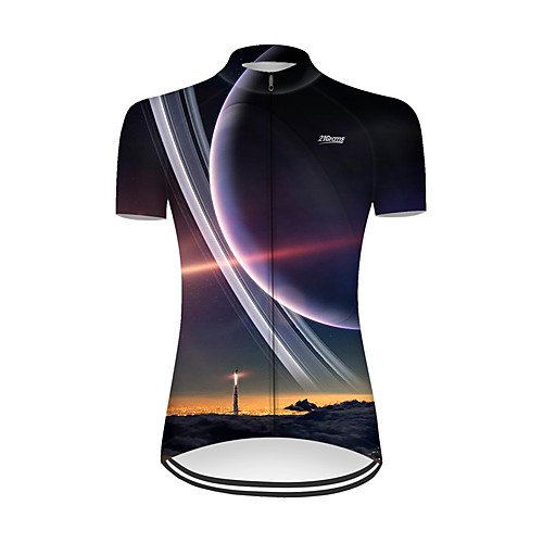 

21Grams Women's Short Sleeve Cycling Jersey Nylon Polyester Black / Yellow 3D Rocket Bike Jersey Top Mountain Bike MTB Road Bike Cycling Breathable Quick Dry Ultraviolet Resistant Sports Clothing