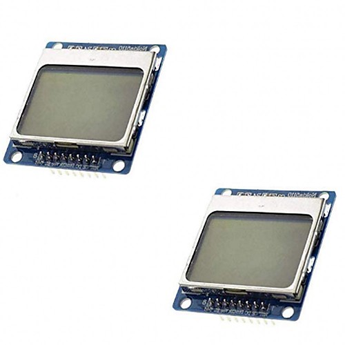 

2Pcs LCD Module Display Monitor Blue Backlight Adapter PCB 84x48 LCD for Nokia 5110 Screen for Arduino