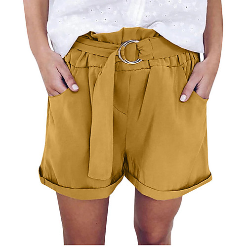 

Women's Basic Loose Shorts Pants - Solid Colored Black Blue Yellow S / M / L