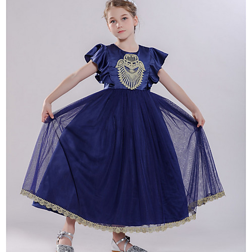 

Ball Gown Round Floor Length Tulle Junior Bridesmaid Dress with Bow(s)