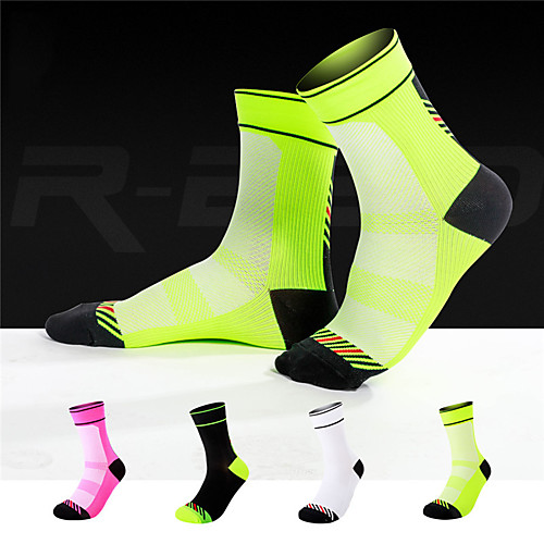 

R-BAO Athletic Sports Socks Running Socks 1 Pair Women's Men's Socks Quick Dry Breathable Sweat wicking Comfortable Running Active Training Jogging Cycling Sports Color Block Chinlon Elastane