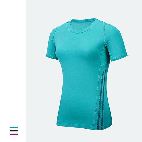 

Women's Short Sleeve Running Shirt Tee Tshirt Summer Elastane Quick Dry Breathable Soft Fitness Gym Workout Running Walking Jogging Sportswear Fuchsia Green Dark Blue Activewear Stretchy