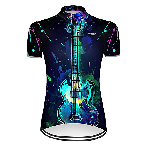 

21Grams Women's Short Sleeve Cycling Jersey Nylon Polyester Black / Blue 3D Patchwork Gradient Bike Jersey Top Mountain Bike MTB Road Bike Cycling Breathable Quick Dry Ultraviolet Resistant Sports
