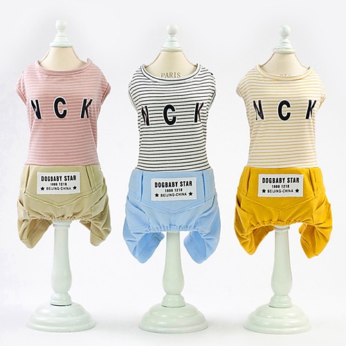 

Dog Coat Winter Dog Clothes Yellow Red Blue Costume Bulldog Shiba Inu Pug Cotton Stripes Character British Sweet Style Casual / Daily S M L XL XXL