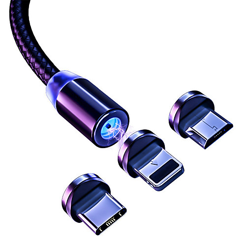 

3in1 Magnetic Data Cable 1M for Iphone Android Fast Charging Cable Type c Charging Cable