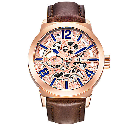 

Men's Sport Watch Automatic self-winding Vintage Style Modern Style Genuine Leather 30 m Water Resistant / Waterproof Analog - Digital Vintage Cool - Golden / Brown Black Brown