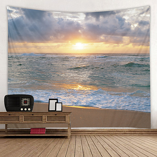 

Beach Sunrise View Digital Printed Tapestry Decor Wall Art Tablecloths Bedspread Picnic Blanket Beach Throw Tapestries Colorful Bedroom Hall Dorm Living Room Hanging