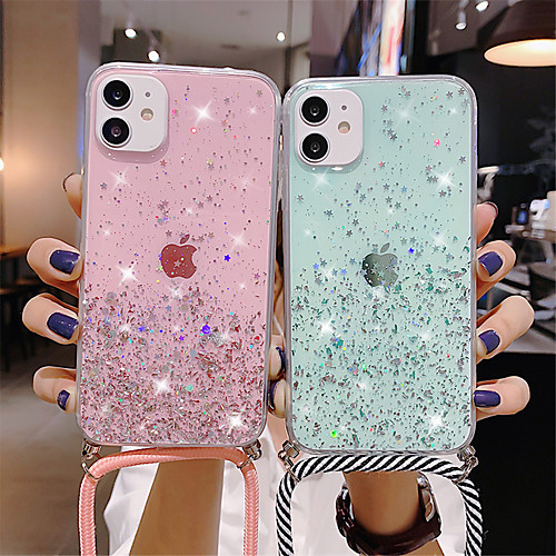 

Sparkle Glitter Strap Cord Chain Phone Necklace Lanyard Phone Case Carry Cover Hang For iPhone SE 2020 11 11 Pro 11Pro Max XS XS Max XR X 7Plus 8Plus 8 7 6Plus 6 6s 6sPlus