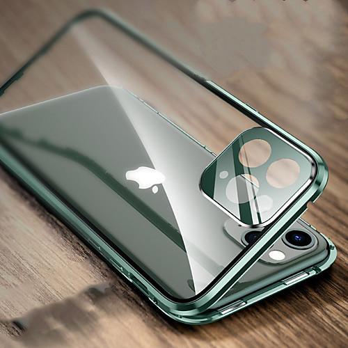 

Magnetic Metal Adsorption Double Sided Glass Case For iPhone 12 11 Pro Max Camera Protective Phone Cover for iPhone X/XS XR XS Max 7 Plus/8 Plus/iPhone SE2020