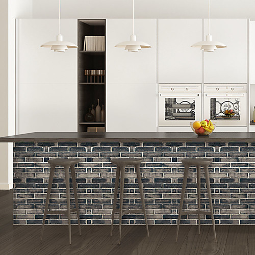 

Blue brick pattern PVC simulation self-adhesive DIY decorative wall stickers bar stickers