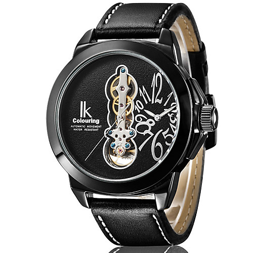 

Men's Dress Watch Quartz Genuine Leather 30 m Water Resistant / Waterproof Day Date Analog Fashion Cool - Black / Silver BlackGloden WhiteSilver One Year Battery Life