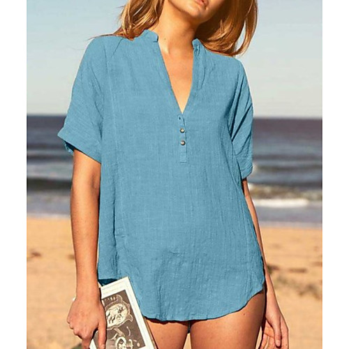 

Women's Solid Colored T-shirt Daily Blue
