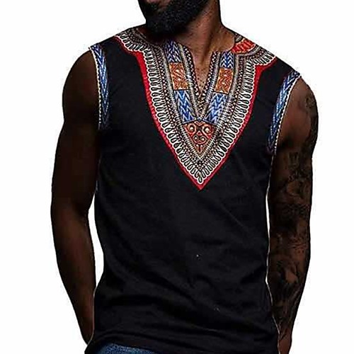 

Men's Geometric Tank Top Daily Wine / Black / Blue