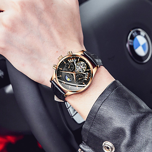 

Mechanical Watch Automatic self-winding Stainless Steel Water Resistant / Waterproof Calendar / date / day Noctilucent Analog Fashion Big Face - Black / Silver BlackGloden GoldenSilver
