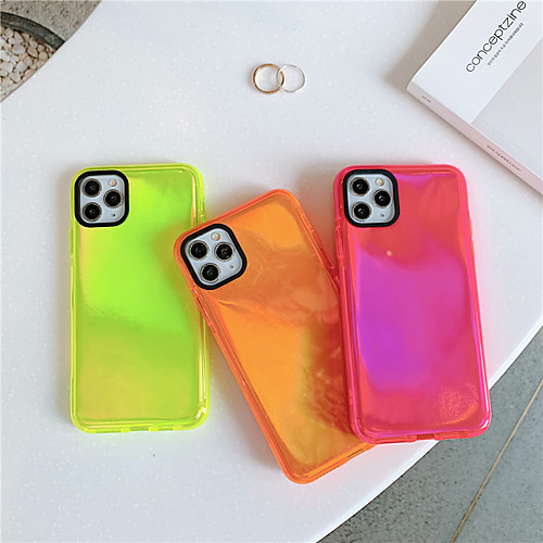 

Neon laser phone case for iPhone SE (2020) iPhone 11 Pro Max 7 8 Plus XS MAX XR X transparent fluorescent silicone TPU