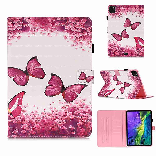 

Case For Apple iPad Pro 11''(2020) / iPad 2019 10.2 / Ipad air3 10.5' 2019 Wallet / Card Holder / with Stand Full Body Cases Rose Butterfly PU Leather / TPU for iPad Air / iPad 4/3/2 / iPad (2018)