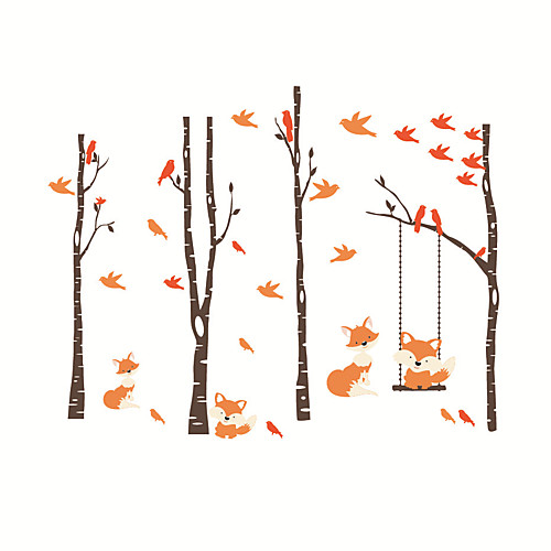 

Fox Forest Still Life / Floral / Botanical Wall Stickers Plane Wall Stickers Decorative Wall Stickers PVC Home Decoration Wall Decal Wall / Window Decoration 1pc 3236.5cm