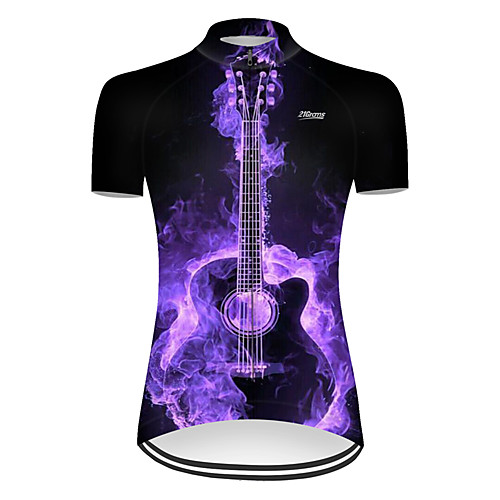 

21Grams Women's Short Sleeve Cycling Jersey Nylon Polyester Violet 3D Patchwork Gradient Bike Jersey Top Mountain Bike MTB Road Bike Cycling Breathable Quick Dry Ultraviolet Resistant Sports Clothing