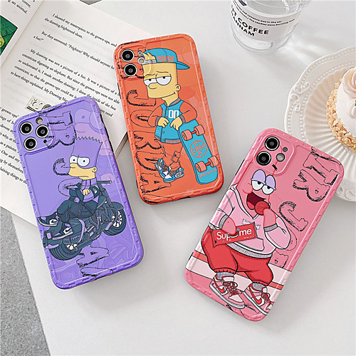 

Simpson Case For iPhone 11 Pro MAX XS XR 7 8 Plus se 2020 Stitch snow White Mermaid Silicone Soft Back Cover Case Coque