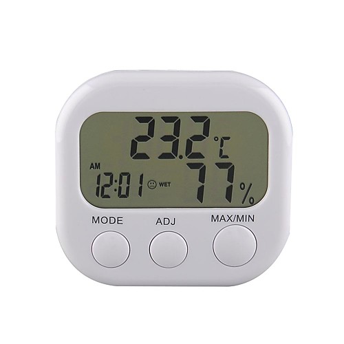 

New Digital Thermometer Humidity Meter HYGRO Hygrometer Air Clock TA638 White