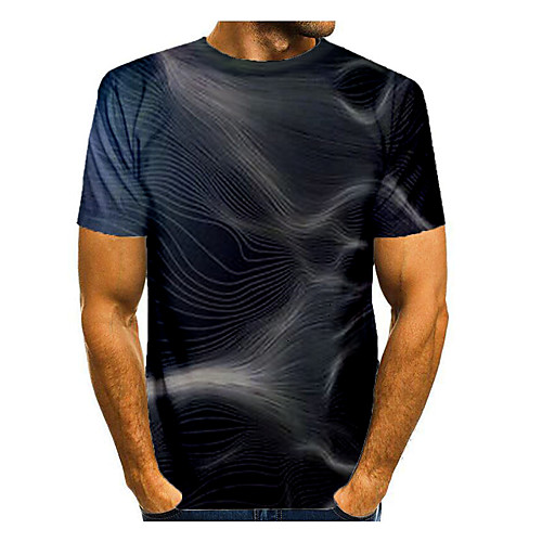 

Men's T shirt Graphic Print Short Sleeve Daily Tops Basic Black Purple Yellow