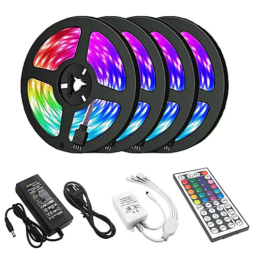 

4x5M Flexible LED Light Strips Light Sets RGB Tiktok Lights 1200 LEDs 2835 SMD 8mm 1 set RGB Tiktok Lights Christmas New Year's Creative Cuttable Decorative 12 V
