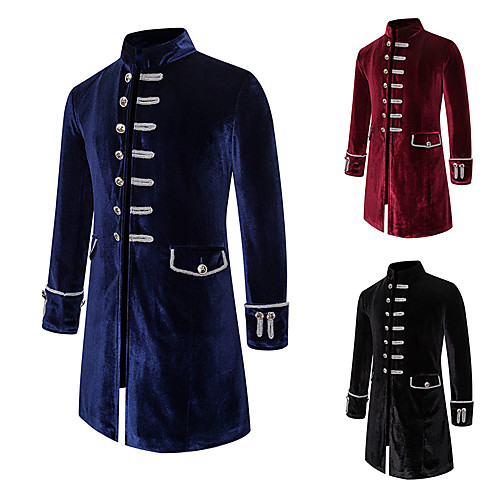 

Plague Doctor Vintage Gothic Punk & Gothic Steampunk 17th Century Masquerade Tuxedo Men's Costume Black / Red / Navy Blue Vintage Cosplay Event / Party Long Sleeve / Coat / Coat