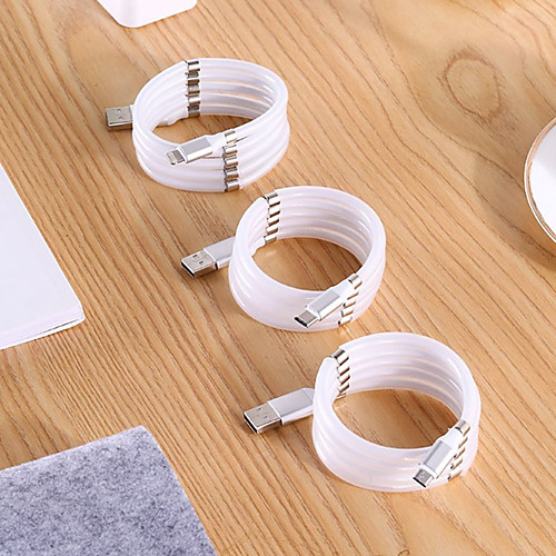 

Magnetic Absorption Data Charger Cable 360 Degree Magnetic Charging Cable For Android Apple Type-c Quick And Easy Storage