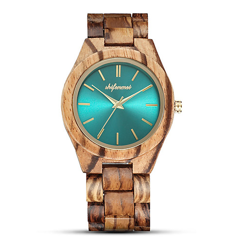 

Men's Sport Watch Quartz Wood Brown Wooden Analog Fashion Wood - Green