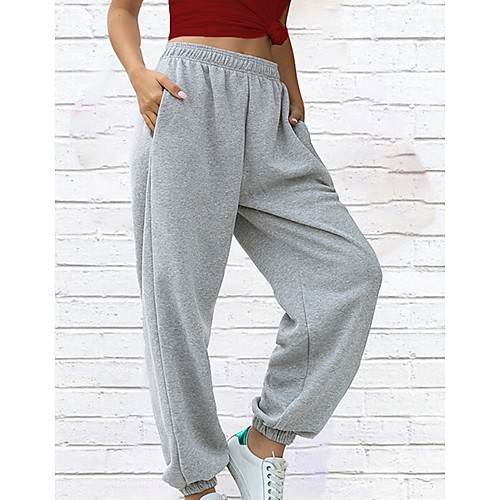 

Women's Basic Chinos Pants Solid Colored White Black Blushing Pink Army Green Light gray