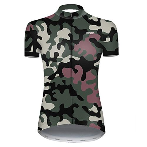 

21Grams Women's Short Sleeve Cycling Jersey Nylon Polyester Camouflage Patchwork Camo / Camouflage Bike Jersey Top Mountain Bike MTB Road Bike Cycling Breathable Quick Dry Ultraviolet Resistant Sports