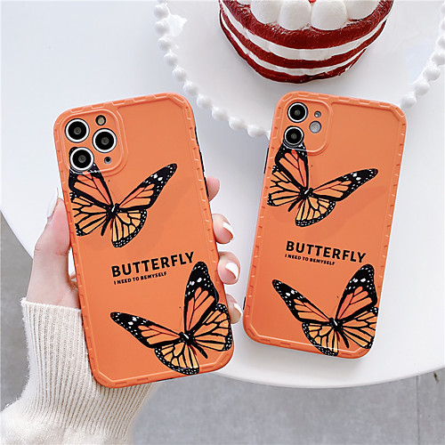 

New retro blue butterfly pink butterfly photo frame anti-fall silicone soft cover for iphone 11Pro MAX XS XR 7 8plus se 2020 phone case