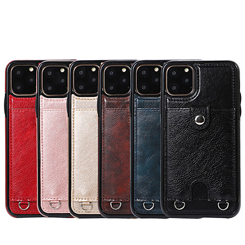 

Case For Apple iPhone 7/8/7P/8P/X/XS/XR/XS Max/11/11 Pro/11 Pro Max/SE 2020 Card Holder / Shockproof Back Cover Solid Colored PU Leather / TPU