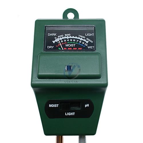 

MS02 3-in-1 Soil Moisture/Light/pH Tester Gardening Tool Kits for Plant Care Great for Garden Lawn Farm Indoor & Outdoor Use (Green)