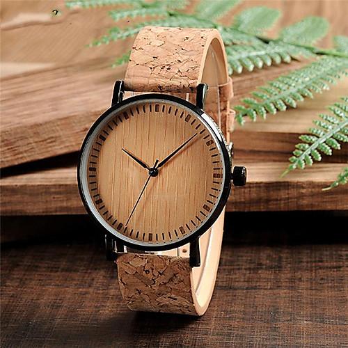 

Men's Sport Watch Quartz Wood 30 m Wooden Day Date Analog Fashion Cool - Yellow One Year Battery Life