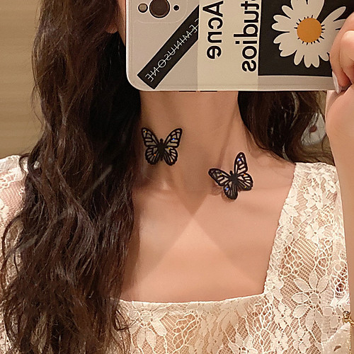 

Women's Choker Necklace Necklace Butterfly Punk Trendy Rock Fashion Fabric Black 40 cm Necklace Jewelry For Party Evening Prom Street Birthday Party Festival