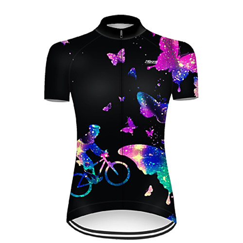 

21Grams Women's Short Sleeve Cycling Jersey Summer Nylon Polyester Black / Blue Butterfly Gradient 3D Bike Jersey Top Mountain Bike MTB Road Bike Cycling Ultraviolet Resistant Quick Dry Breathable